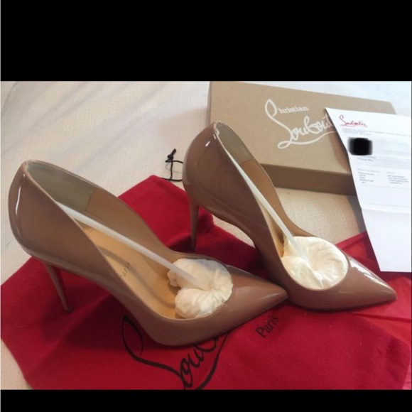 Christian Louboutin | 100mm Pumps | Patent | Nude - Picture 6 of 7